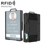 Portafoglio da uomo in alluminio Porta carte Porta biglietti da visita trasparente (fibbia dorsale)