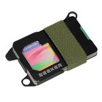 Portafoglio multifunzione ZEEKER RFID in metallo Porta carte EDC (cintura in tessuto verde)