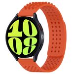 Per Samsung Galaxy Watch 6 44mm 20mm Fori Cinturino in silicone traspirante con punti 3D (arancione)