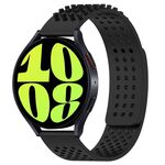 Per Samsung Galaxy Watch 6 40mm 20mm Fori Cinturino in silicone traspirante con punti 3D (nero)