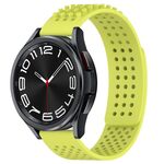 Per Samsung Galaxy Watch 6 Classic 43 mm 20 mm fori cinturino in silicone traspirante con punti 3D (verde lime)