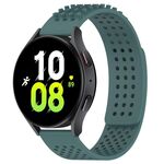 Per Samsung Galaxy Watch 5 44mm 20mm Fori Cinturino in silicone traspirante con punti 3D (verde oliva)