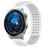 Per Huawei Watch GT3 Pro 43mm Fori 20mm Cinturino in silicone traspirante con punti 3D (bianco)