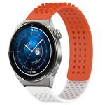 Per Huawei Watch GT3 Pro 43mm 20mm Fori Cinturino in silicone traspirante con punti 3D (arancione + bianco)