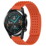 Per Huawei Watch GT2 42mm 20mm Fori Cinturino in silicone traspirante con punti 3D (arancione)