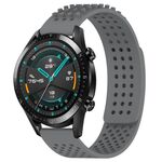 Per Huawei Watch GT2 42mm 20mm Fori Cinturino in silicone traspirante con punti 3D (grigio)