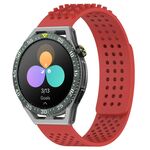 Per Huawei Watch GT3 SE cinturino in silicone traspirante con punti 3D con fori da 22 mm (rosso)