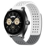 Per Huawei Watch Buds Cinturino in silicone traspirante con punti 3D da 22 mm (bianco + grigio)