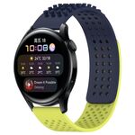 Per Huawei Watch 3 Cinturino in silicone traspirante con punti 3D con fori da 22 mm (blu notte + verde lime)