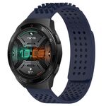 Per Huawei Watch GT 2E Cinturino in silicone traspirante con punti 3D con fori da 22 mm (blu notte)