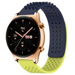 For Honor Watch GS 3 Cinturino in silicone traspirante con punti 3D con fori da 22 mm (blu notte + verde lime)