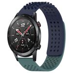 Per Honor Watch GS 3i Cinturino in silicone traspirante con punti 3D con fori da 22 mm (blu notte + verde oliva)