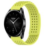 Per Xiaomi Watch S2 46mm 22mm Fori Cinturino in silicone traspirante con punti 3D (verde lime)