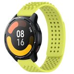 Per Xiaomi Watch S1 Active 22mm Fori Cinturino in silicone traspirante con punti 3D (verde lime)