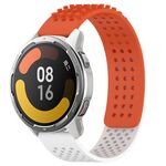 Per Xiaomi MI Watch Color 2 Fori da 22 mm Cinturino in silicone traspirante con punti 3D (arancione + bianco)