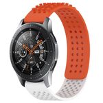 Per Samsung Galaxy Watch 46mm 22mm Fori Cinturino in silicone traspirante con punti 3D (arancione + bianco)