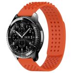 Per Samsung Gear S3 Frontier cinturino in silicone traspirante con punti 3D con fori da 22 mm (arancione)