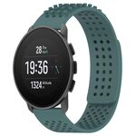 Per SUUNTO 9 Peak Pro cinturino in silicone traspirante con punti 3D con fori da 22 mm (verde oliva)