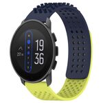 Per cinturino in silicone traspirante con punti 3D SUUNTO 9 Peak 22 mm (blu notte + verde lime)