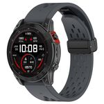 Per Garmin Enduro 2 / Enduro Fori a sgancio rapido Cinturino in silicone con fibbia magnetica (grigio scuro)