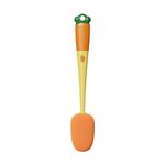 Spazzola per il lavaggio della tazza multifunzionale per uso domestico con manico lungo Spazzola per la pulizia 3 in 1 a forma di carota (giallo)