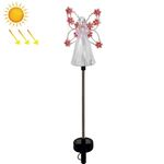 Luce solare da giardino con angelo, decorazione per esterni, patio, giardino, luce con presa a terra (rosa)