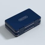 Custodia per pillole sigillante con 24 griglie di grande capacità, 3 volte al giorno, scatola organizer per medicinali per 7 giorni (blu)