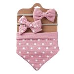 Asciugamano 3 in 1 per bambini che sbava, set di bavaglini impermeabili con fascia per capelli triangolare stampata su entrambi i lati in cotone, stile: DP069-2