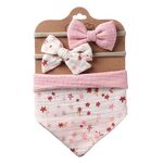 Asciugamano 3 in 1 per bambini che sbava, set di bavaglini impermeabili con fascia per capelli triangolare stampata su entrambi i lati in cotone, stile: DP069-4