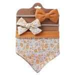 Asciugamano 3 in 1 per bambini che sbava, set di bavaglini impermeabili con fascia per capelli triangolare stampata su entrambi i lati in cotone, stile: DP069-9