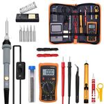 Set di strumenti multimetro per saldatore a temperatura regolabile 19 in 1 da 60 W, colore: spina americana grigia