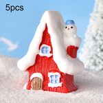Micro paesaggio natalizio Accessori per la decorazione del paesaggio innevato Ornamento in resina natalizia, Stile: N. 17 Pupazzo di neve Casa natalizia