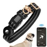 Per AirTag Tracker Custodia in silicone Collare per cani medio Collare per animali domestici riflettente in nylon antigroviglio, Taglia: L (Nero)