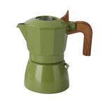 Strumento per l'estrazione della pentola per la preparazione del caffè all'aperto con doppia valvola da 100 ml, moka, macchina per caffè espresso (verde)