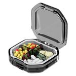 Mini scatola portapillole sigillata e compartimentata portatile Scatola dispensatrice settimanale per capsule mattutine e serali, stile: 4 griglie grigio