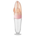 Cucchiaio comprimibile per biberon in silicone, biberon supplementare per bambini (rosa)