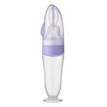 Cucchiaio comprimibile per biberon in silicone, biberon supplementare per bambini (viola)