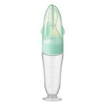 Cucchiaio comprimibile per biberon in silicone per bambini Alimentatore supplementare per biberon per bambini(Verde)