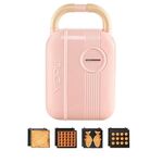 5 in 1 YIDPU Multifunzionale Colazione per Famiglia Macchina per Panini dietetici Leggeri Waffle Baker, Spina CN (Rosa)