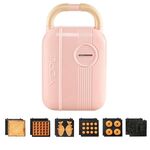 7 in 1 YIDPU Multifunzionale Colazione per Famiglia Macchina per Panini dietetici Leggeri con Waffle Baker, Spina CN (Rosa)