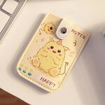Porta carte d'identità con slot multi-scheda estraibile Borsa per carte di cartone animato di grande capacità, colore: giallo