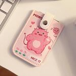 Porta carte d'identità con slot multi-scheda estraibile Borsa per carte di cartone animato di grande capacità, colore: rosa