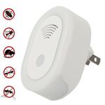 Repellente per zanzare ad ultrasuoni regolabile con luce notturna, mini repellente per mouse elettronico domestico, specifiche: spina UK (bianco)