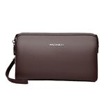 WEIXIER W125 Pochette da uomo con password Custodia per telefono aziendale con cerniera (marrone)
