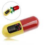 Portachiavi con scatola per farmaci, promemoria per farmaci, timer portatile