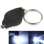 Mini torcia a LED, luce bianca, funzione portachiavi, interruttore on / off e pressostato (nero)