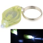 Mini torcia a LED, luce bianca, funzione portachiavi, interruttore on / off e pressostato (giallo)