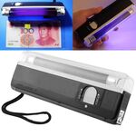 Lampada UV a luce nera portatile e torcia a LED, Verifica le funzionalità di sicurezza nascoste su banconote e passaporto (nero)