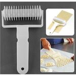 Coltello a rullo per coltelli a rete in plastica con taglierina in pelle grande 3 pezzi, stampo per torta speciale in crosta per biscotti / pizza