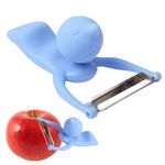 Pelapatate da cucina a forma di frutta verdura da uomo con manico in ABS resistente (blu)